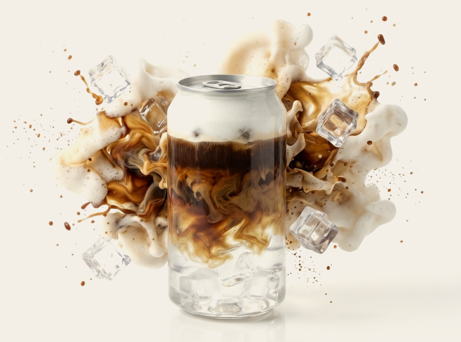 Mont Blanc in Candin: layered cold brew, coconut water and vanilla cold foam in a clear PET can. See the recipe.